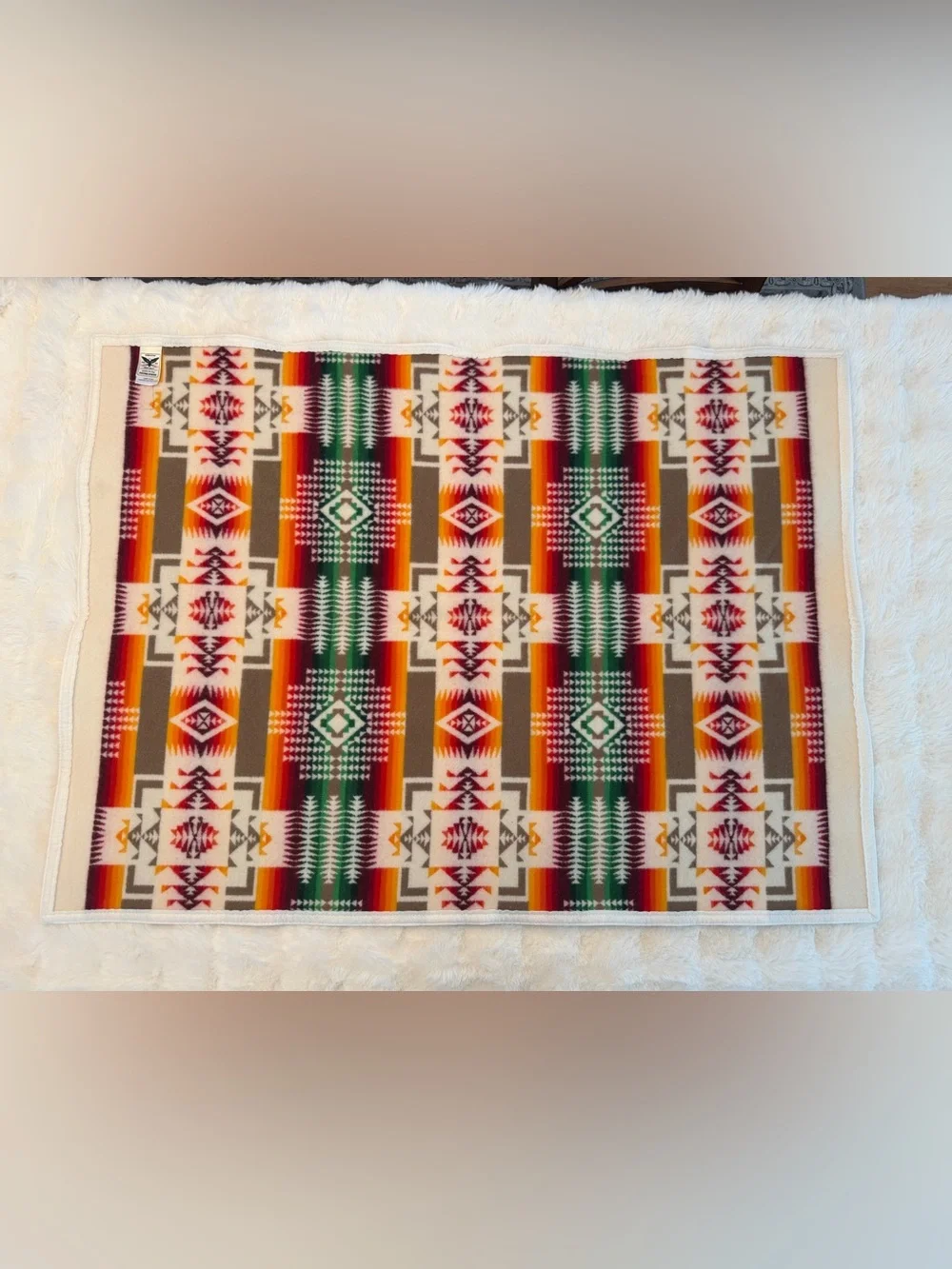 Pendleton Beaver State Wool Chief Joseph Southwest Pattern Baby Blanket